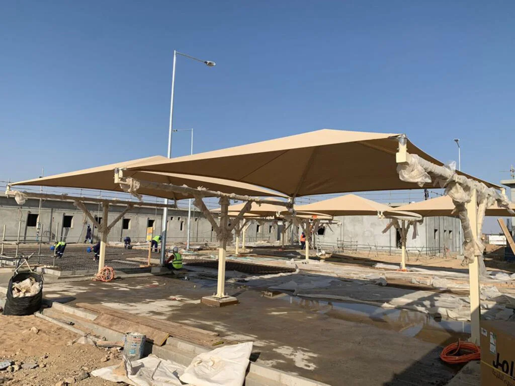 PYRAMID BOTTOM SUPPORT CAR PARKING SHADES (4)